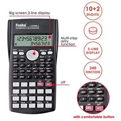 Foska CA3000-4 ngineers and all professionals Scientific Calculator – View 2